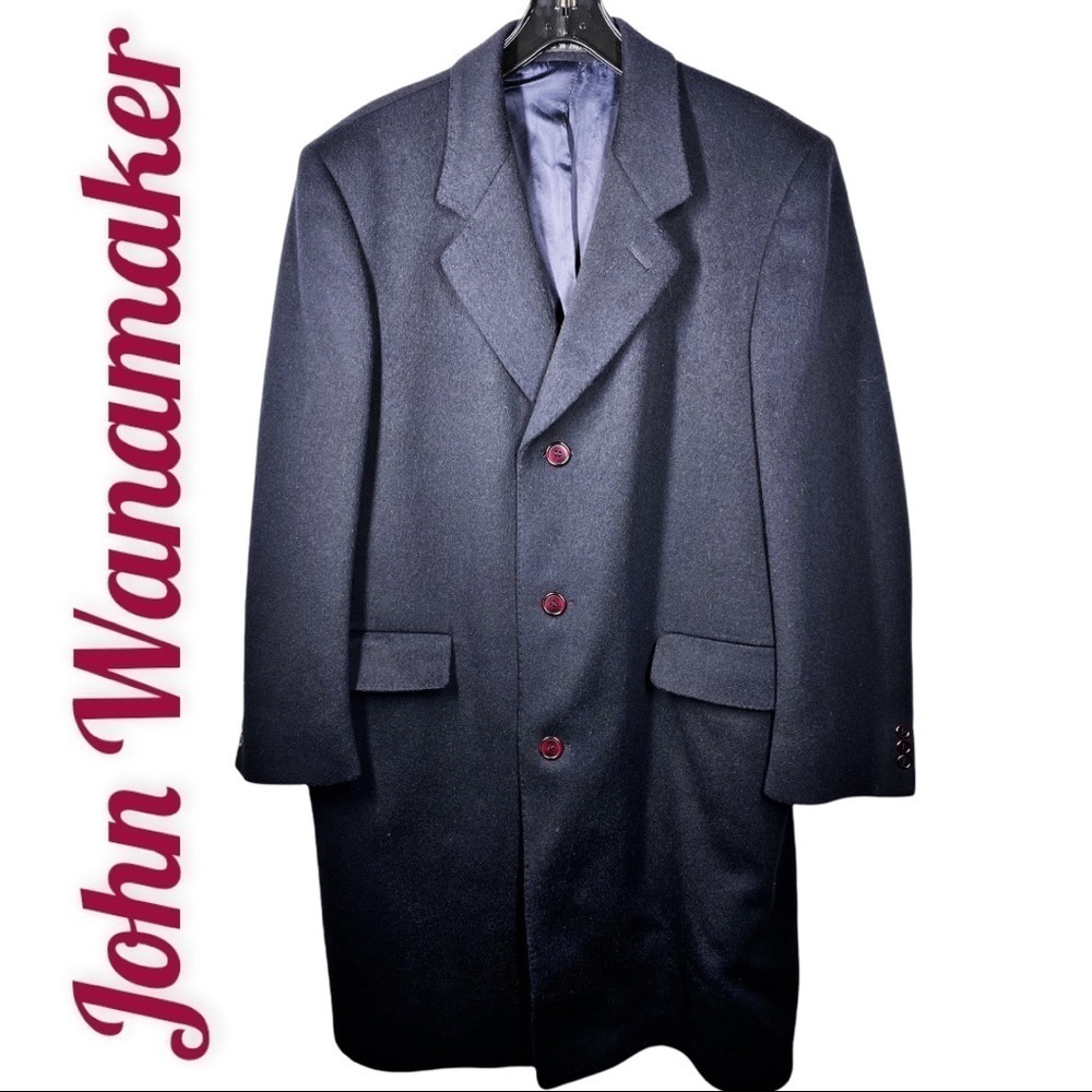 JOHN‎ WANAMAKER Rittenhouse Collection Vintage Navy Wool & Cashmere Coat, 44S
